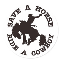 Save A Horse Ride A Cowboy Stickers
