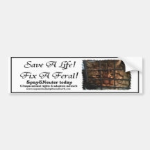 Save A Life Fix A Feral Bumper Sticker