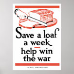 Save A Loaf A Week -- WWII Print