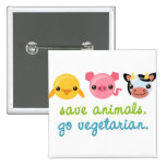 Save Animals Go Vegetarian Buttons