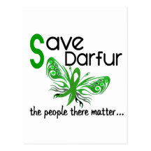 Save Darfur Butterfly 3.2 Postcards