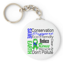 Save Earth Environment Awareness Collage Keychains