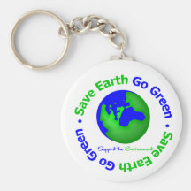 Save Earth Go Green Support the Environment Key Chain