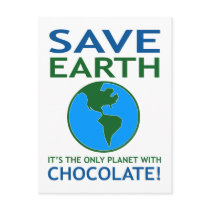 Save Earth It Has Chocolate Funny Post Card