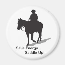 Save Energy... Saddle Up Magnet - Western Rider