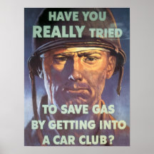 Save Gas: Join a Car Club Posters
