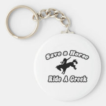 Save Horse, Ride Greek Key Chains