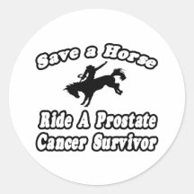 Save Horse, Ride Prostate Cancer Survivor Round Sticker