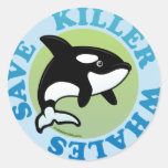 Save Killer Whales Round Sticker