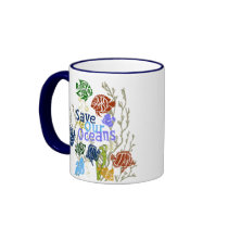 Save Our Oceans Nautical Coral Reef Coffee Cup Coffee Mugs