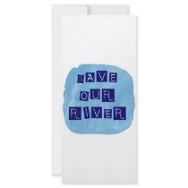 Save our River Blue text on blue background Custom Rack Cards