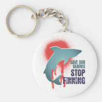 Save Our Sharks Stop Finning keychains
