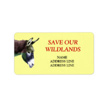 Save Our Wildlands 1 - American Southwest Burro Personalized Address Label