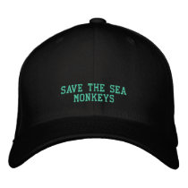 SAVE SEA MONKEYS - HAT EMBROIDERED BASEBALL CAPS