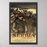 Save Serbia World War One Vintage posters