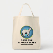 SAVE THE BIPOLAR BEARS TOTE BAGS
