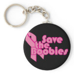 Save the Boobies Pink Ribbon for Breast Cancer Key Chain