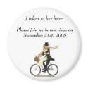 save the date 2, I biked to her heart , Please ... magnets