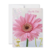 Save the date announcement - Pink gerbera