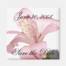 Save the Date Announcement Pink Lilly Magnet