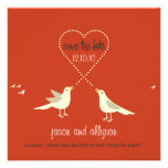 Save the Date Announcements with Lovebirds {Red}
