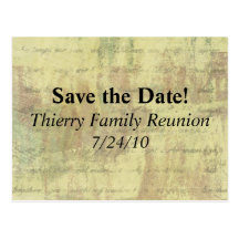 Save the Date Antique Shabby Family Reunion Post Cards