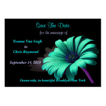 Save The Date Baby Blue Daisy Business Cards
