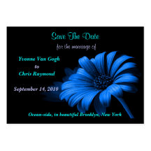 Save The Date Baby Blue Daisy I Business Card Template