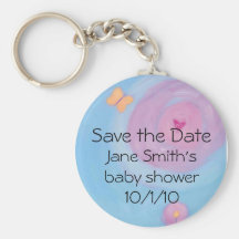 Save the Date Baby Shower Keychain