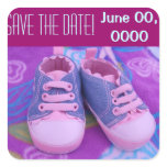 Save the Date! Baby Shower stickers Pink Shoes stickers