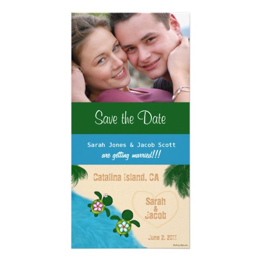 Save the Date Beach Honu (Turtle) Photo Card