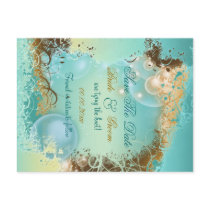 "Save the date" beach theme wedding aqua Post Cards