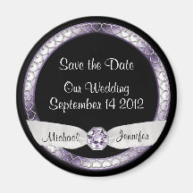 Save the Date Black and Silver Magnet