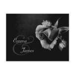 Save the Date Black and White Rose Postcard