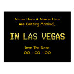 Save The Date. Black & Yellow.  Las Vegas Wedding. postcards