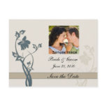 Save the Date - Blue Botanical Illustration postcards