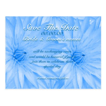 Save the date blue lilly - customizable template postcard