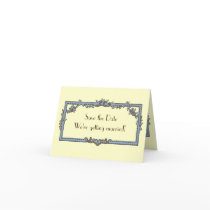 Save the Date-Blue, Yellow, Brown Retro Greeting Cards