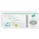 Save the Date Boarding Pass to Hawaii invitations