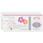 Save the Date Boarding Pass to Hawaii invitations