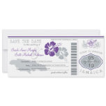 Save the Date Boarding Pass to Jamaica invitations
