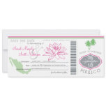 Save the Date Boarding Pass to Mexico invitations