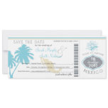 Save the Date Boarding Pass to Mexico invitations