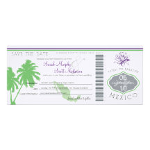 Save the Date Boarding Pass to Mexico Invites