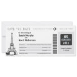 Save the Date Boarding Pass to Paris France invitations