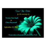 Save The Date Bright Blue Green Daisy Business Cards