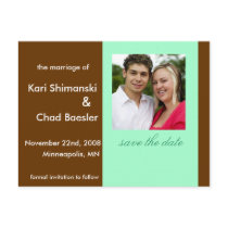 Save the date brown post card