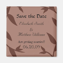 Save the Date Brown Vines Magnet