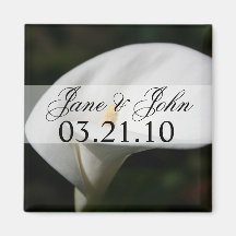 Save the Date Calla Lily Refrigerator Magnet