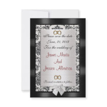 Save the date cards black and white personalized announcements